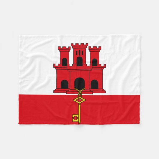 Flagge Gibraltars Fleecedecke (Vorderseite (Horizontal))