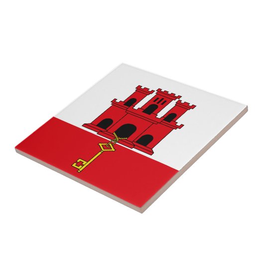 Flagge Gibraltars Fliese (Seite)