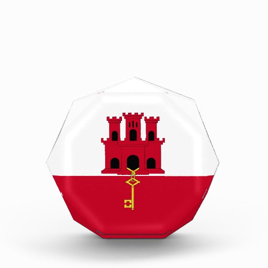 Flagge Gibraltars Fotoblock (Vorderseite)