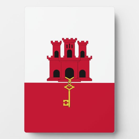 Flagge Gibraltars Fotoplatte (Vorderseite)