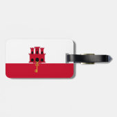 Flagge Gibraltars Gepäckanhänger (Rückseite horizontal)