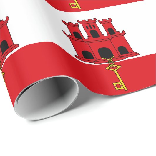 Flagge Gibraltars Geschenkpapier (Rolleneckpunkt)
