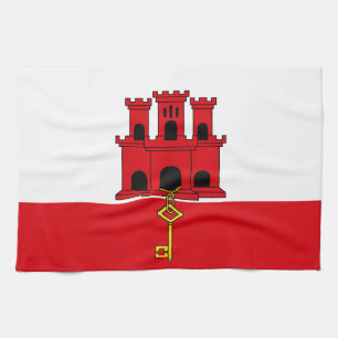 Flagge Gibraltars Geschirrtuch