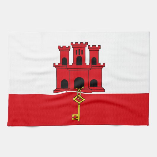 Flagge Gibraltars Geschirrtuch (Horizontal)