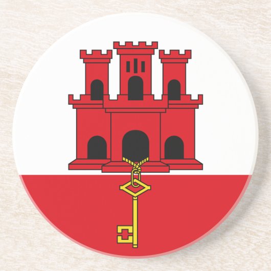Flagge Gibraltars Getränkeuntersetzer (Vorne)