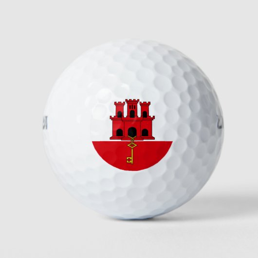 Flagge Gibraltars Golfball (Vorderseite)