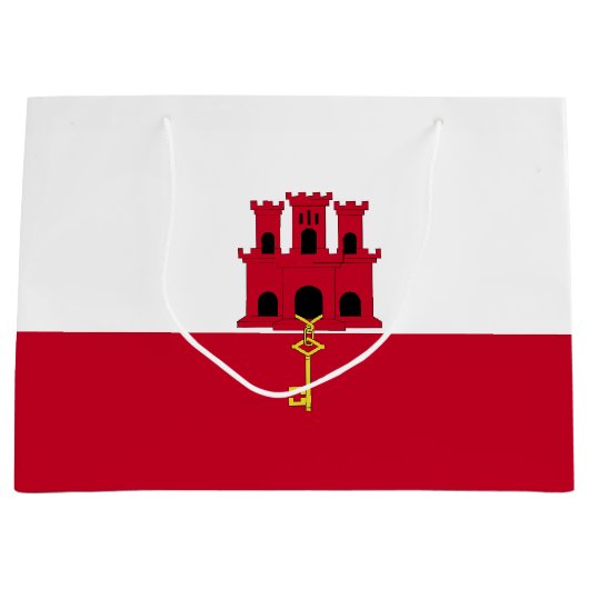 Flagge Gibraltars Große Geschenktüte (Vorderseite)