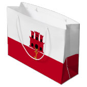 Flagge Gibraltars Große Geschenktüte (Rückseite Schrägansicht)