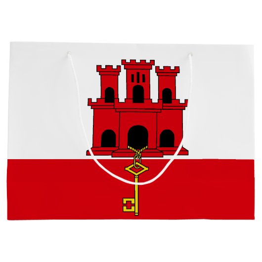 Flagge Gibraltars Große Geschenktüte (Rückseite)