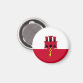 Flagge Gibraltars Magnet (Vorderseite/Rückseite)