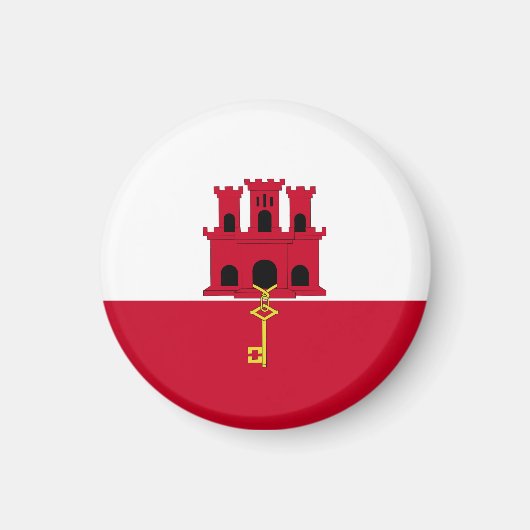 Flagge Gibraltars Magnet (Vorne)