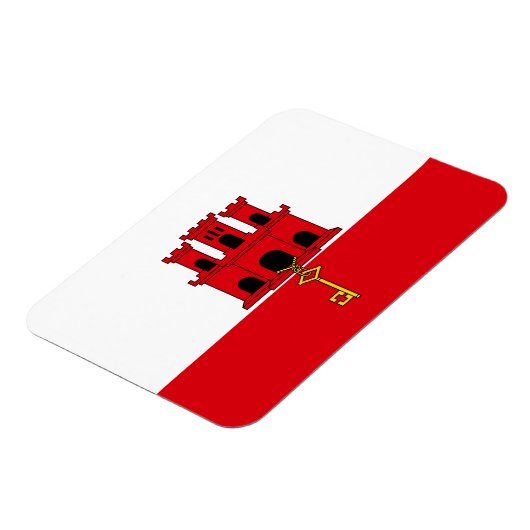 Flagge Gibraltars Magnet (Linke Seite)