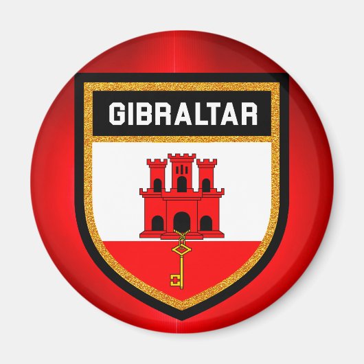 Flagge Gibraltars Magnet (Vorne)
