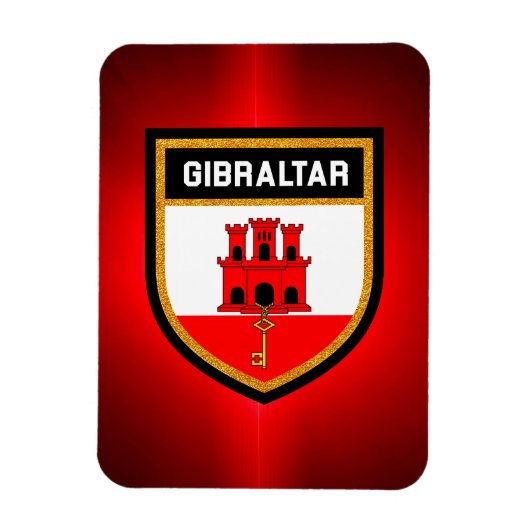 Flagge Gibraltars Magnet (Vertikal)