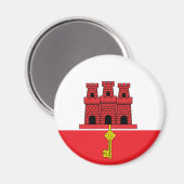 Flagge Gibraltars Magnet (Vorderseite/Rückseite)