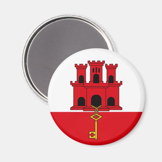 Flagge Gibraltars Magnet (Vorderseite/Rückseite)
