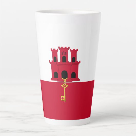 Flagge Gibraltars Milchtasse (Vorderseite)