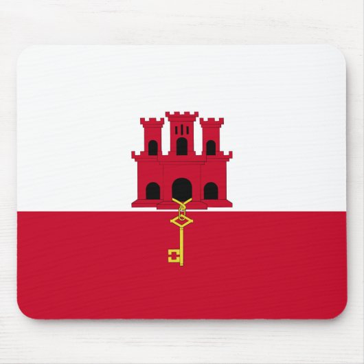 Flagge Gibraltars Mousepad (Vorne)