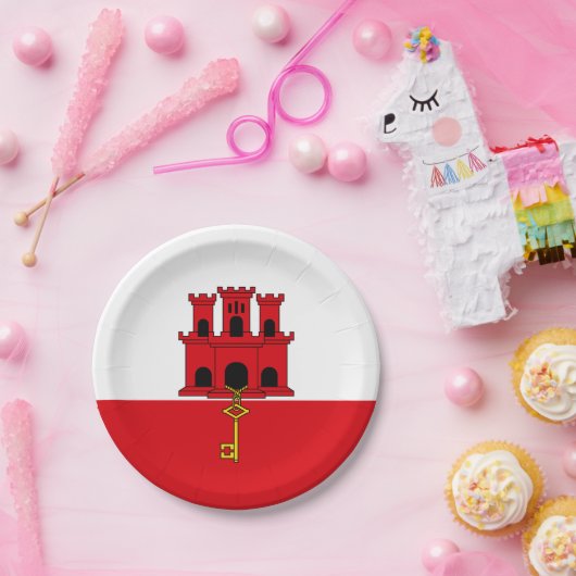 Flagge Gibraltars Pappteller