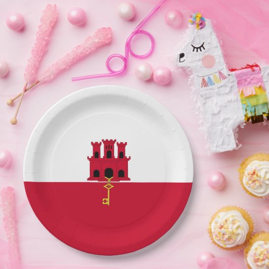 Flagge Gibraltars Pappteller (Party)