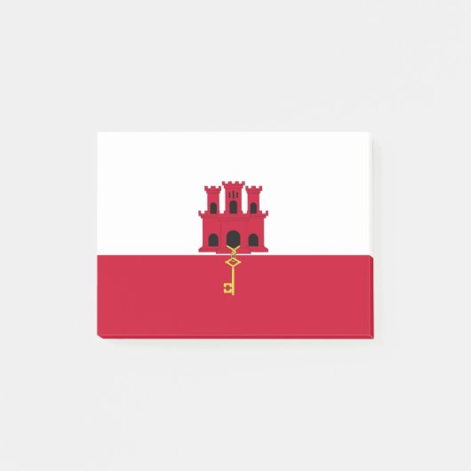 Flagge Gibraltars Post-it Klebezettel (Vorderseite)