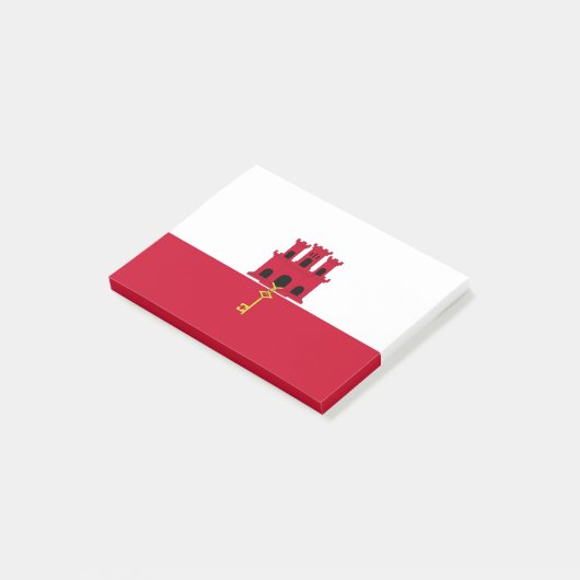 Flagge Gibraltars Post-it Klebezettel (angewinkelt)