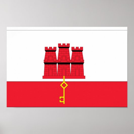Flagge Gibraltars Poster (Vorne)