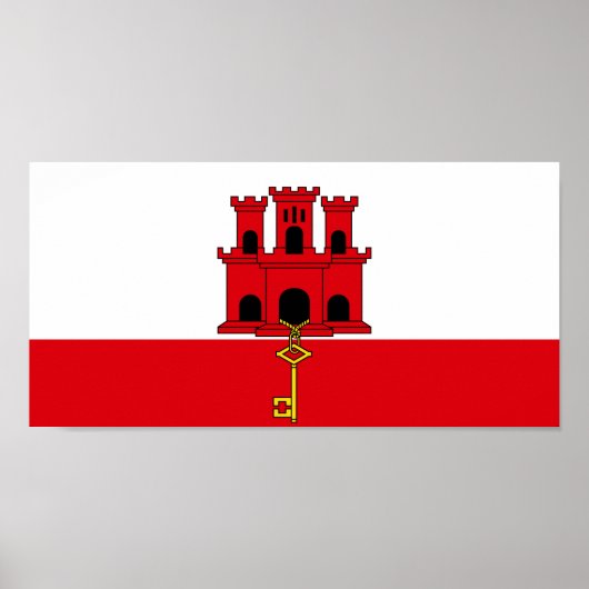 Flagge Gibraltars Poster (Vorne)
