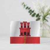 Flagge Gibraltars Postkarte (Stehend Vorderseite)