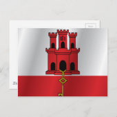 Flagge Gibraltars Postkarte (Vorne/Hinten)