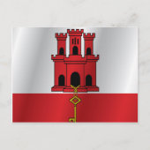 Flagge Gibraltars Postkarte (Vorderseite)