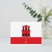 Flagge Gibraltars Postkarte (Stehend Vorderseite)