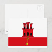 Flagge Gibraltars Postkarte (Vorne/Hinten)