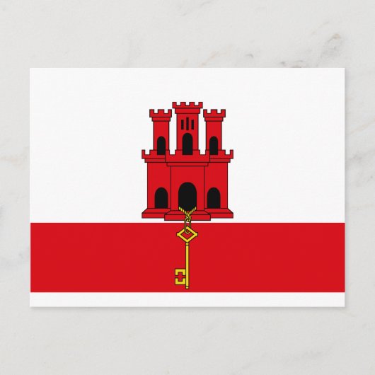 Flagge Gibraltars Postkarte (Vorderseite)
