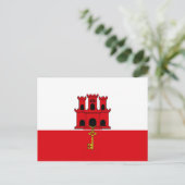 Flagge Gibraltars Postkarte (Stehend Vorderseite)