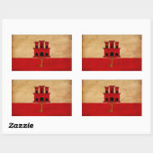 Flagge Gibraltars Rechteckiger Aufkleber (Blatt)