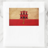 Flagge Gibraltars Rechteckiger Aufkleber (Tasche)