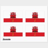 Flagge Gibraltars Rechteckiger Aufkleber (Blatt)