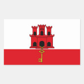 Flagge Gibraltars Rechteckiger Aufkleber (Vorderseite)