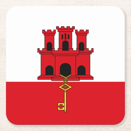 Flagge Gibraltars Rechteckiger Pappuntersetzer (Vorderseite)