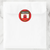 Flagge Gibraltars Runder Aufkleber (Tasche)