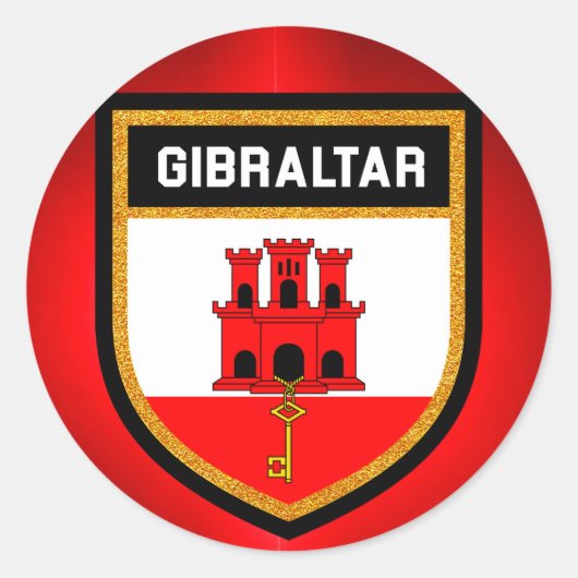 Flagge Gibraltars Runder Aufkleber (Vorderseite)