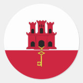 Flagge Gibraltars Runder Aufkleber (Vorderseite)