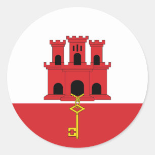 Flagge Gibraltars Runder Aufkleber