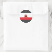 Flagge Gibraltars Runder Aufkleber (Tasche)