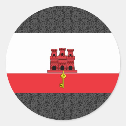 Flagge Gibraltars Runder Aufkleber (Vorderseite)