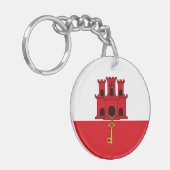 Flagge Gibraltars Schlüsselanhänger (Vorderseite links)