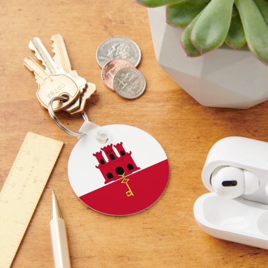 Flagge Gibraltars Schlüsselanhänger (Schreibtisch)