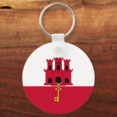 Flagge Gibraltars Schlüsselanhänger (Vorderseite)