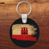 Flagge Gibraltars Schlüsselanhänger (Vorderseite)